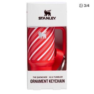 New Holiday Exclusive Stanley Ornament Keychain Candy Cane Twist